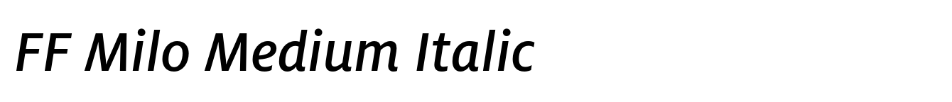 FF Milo Medium Italic